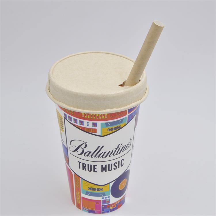 90 Caliber Paper Cup Thickened Leak-Proof Disposable Milk Tea Cup Lid Beverage Juice Packaging Cold Drink Paper Cup Cover