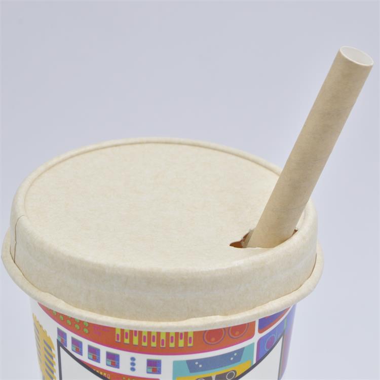 90 Caliber Paper Cup Thickened Leak-Proof Disposable Milk Tea Cup Lid Beverage Juice Packaging Cold Drink Paper Cup Cover