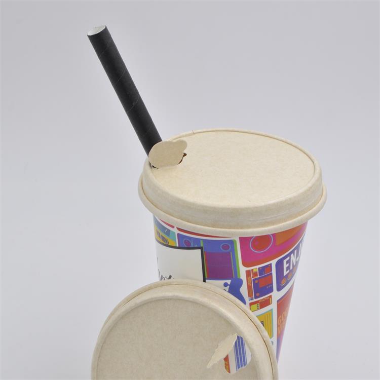 90 Caliber Paper Cup Thickened Leak-Proof Disposable Milk Tea Cup Lid Beverage Juice Packaging Cold Drink Paper Cup Cover