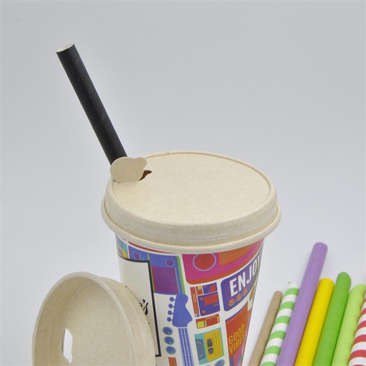 90 Caliber Paper Cup Thickened Leak-Proof Disposable Milk Tea Cup Lid Beverage Juice Packaging Cold Drink Paper Cup Cover