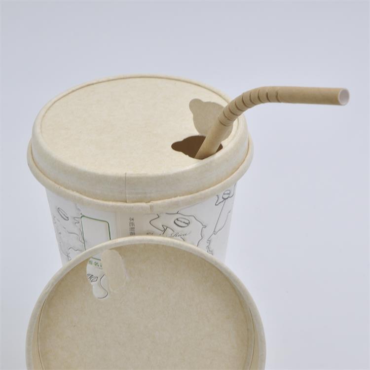 90 Caliber Paper Cup Thickened Leak-Proof Disposable Milk Tea Cup Lid Beverage Juice Packaging Cold Drink Paper Cup Cover