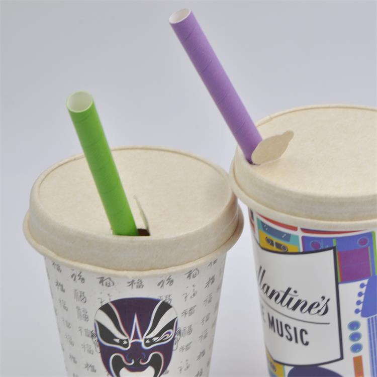 90 Caliber Paper Cup Thickened Leak-Proof Disposable Milk Tea Cup Lid Beverage Juice Packaging Cold Drink Paper Cup Cover