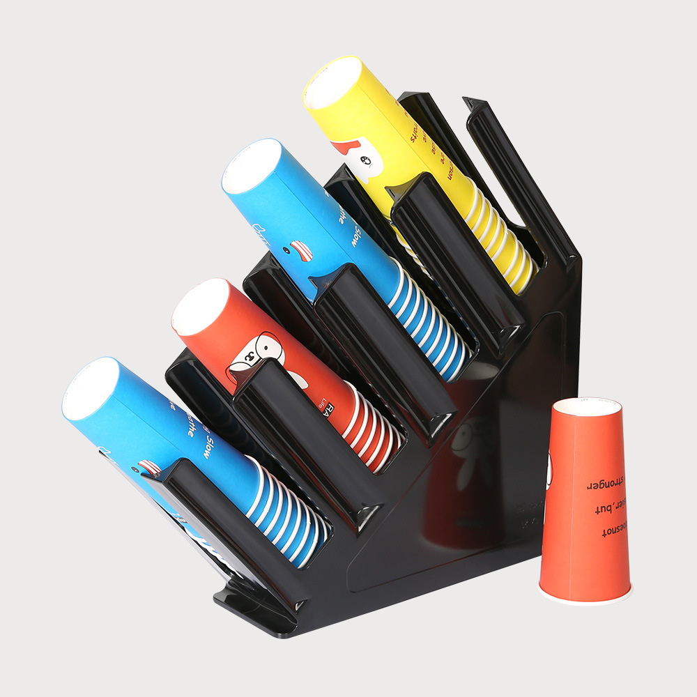 Coffee Tea Shop Oblique Four-Grid Cup Holder Disposable Paper Cup Lid Coaster Cup Holder Cup Dispenser Cup Saucer