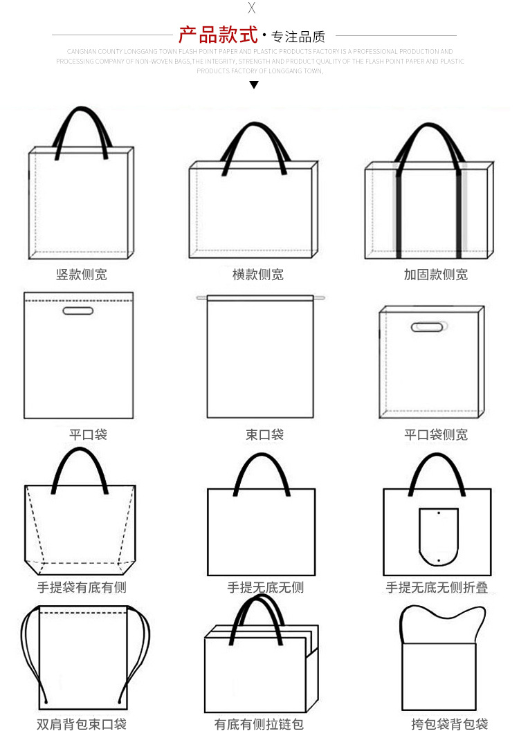 Food Non-Woven Bag Film Non-Woven Fabric Handbag Non-Woven Bag Takeaway Packing Bag
