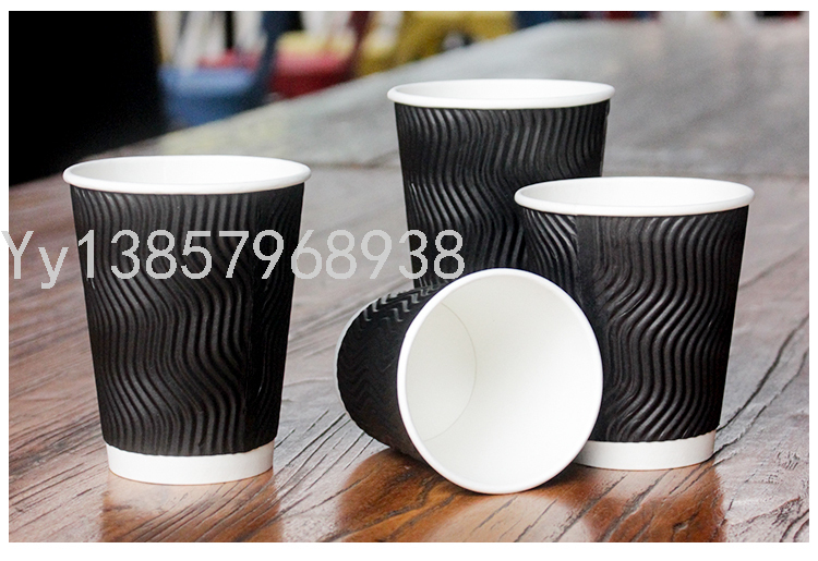 Angular Cup Thick Coffee Cup Milky Tea Cup Soybean Milk Porridge Cup Drink Takeaway Cup Disposable Paper Cup with Lid