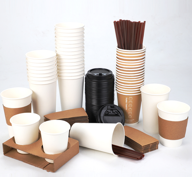 Disposable Milk Tea And Coffee Cups With Lid Customized Thickened Cool Drinks Cup Take-Out Catering Kraft Paper Cup