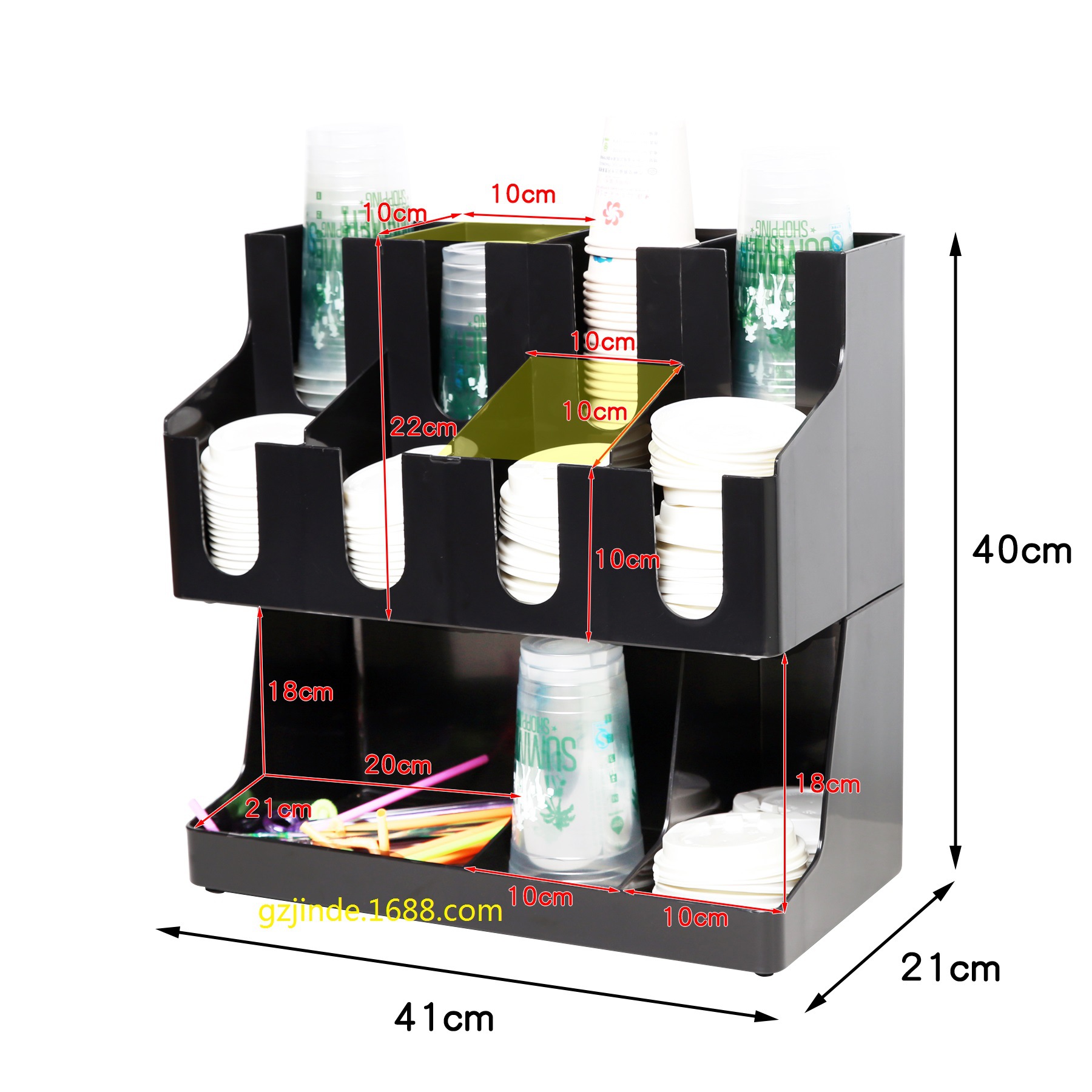 Paper Cup Holder Cup Puller Disposable Coffee Cup Holder Milk Tea Shop Supplies Storage Shelf Cup Dispenser Cup Lid Straw Box