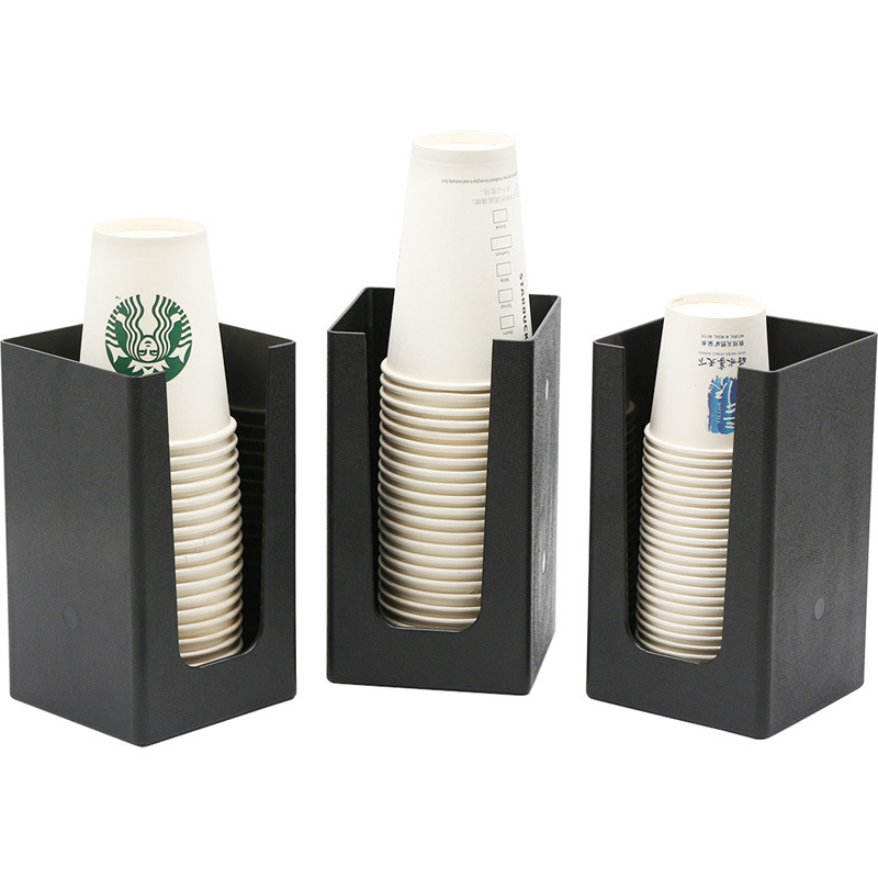 Paper Cup Holder Cup Puller Disposable Coffee Cup Holder Milk Tea Shop Supplies Storage Shelf Cup Dispenser Cup Lid Straw Box