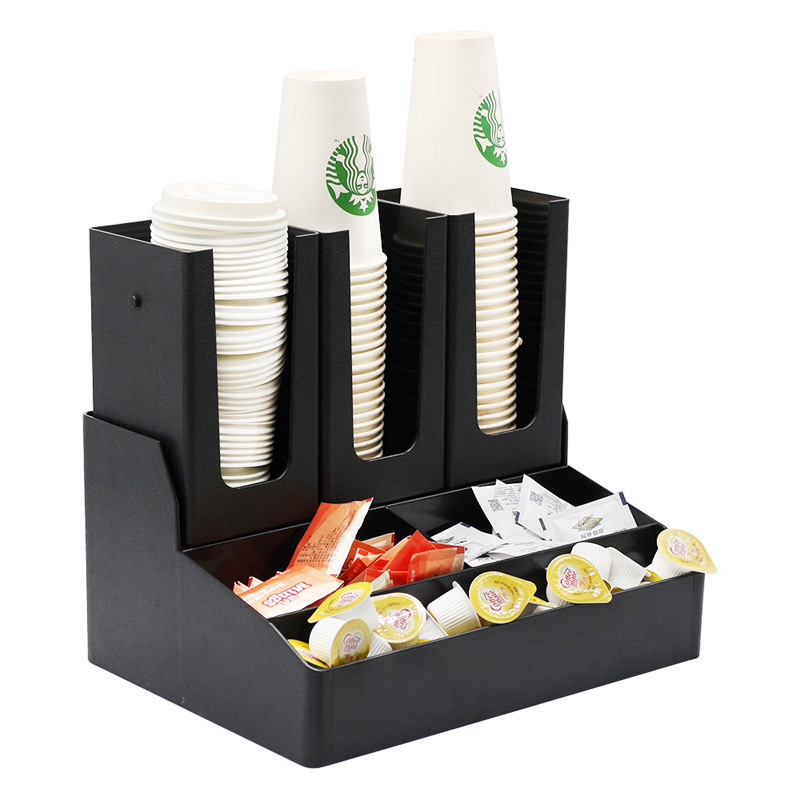 Paper Cup Holder Cup Puller Disposable Coffee Cup Holder Milk Tea Shop Supplies Storage Shelf Cup Dispenser Cup Lid Straw Box