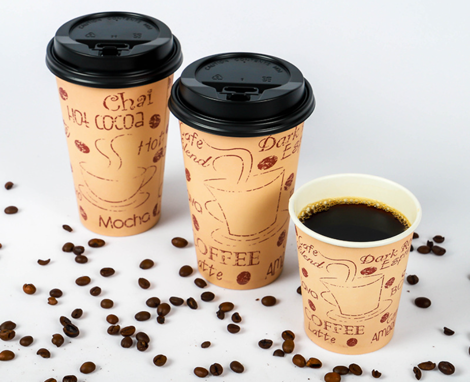 Wholesale Paper Cup Disposable Paper Cup Coffee Cup Hot Drink Milky Tea Cup Milk with Lid Single-Layer Paper Cups