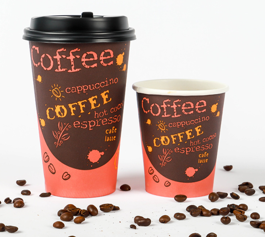 Wholesale Paper Cup Disposable Paper Cup Coffee Cup Hot Drink Milky Tea Cup Milk with Lid Single-Layer Paper Cups