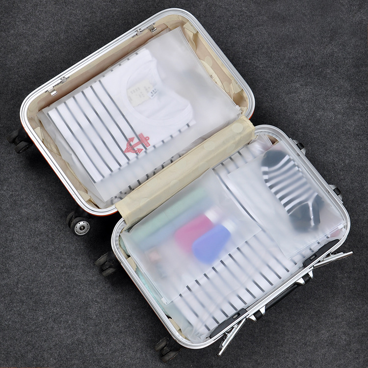 Transparent Frosted travel packing bag, luggage and clothing packing, sealed bag, thickened 22 silk
