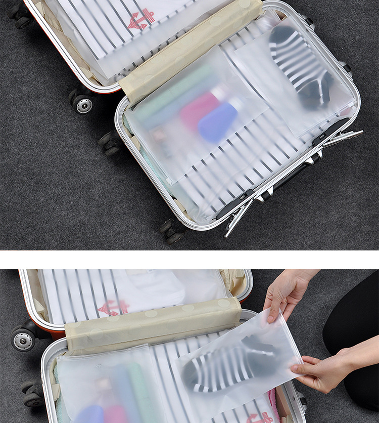 Transparent Frosted travel packing bag, luggage and clothing packing, sealed bag, thickened 22 silk Transparent Frosted travel packing bag, luggage and clothing packing, sealed bag, thickened 22 silk