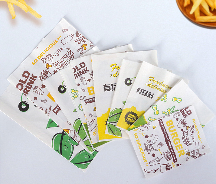 Wholesale Oil-Proof Wrapping Paper Bag Fried Chicken Packing Bag Oil-Proof Wrapping Paper Bag French Fries Paper Bag