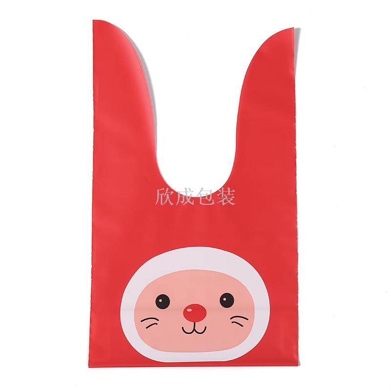 Baking Packing Bag Candy Bag Cute Long Ears Rabbit Biscuits Bag Small Gifts Present Plastic Bag 13.5*22
