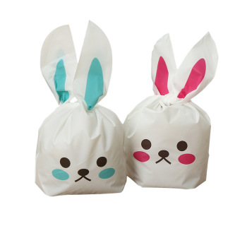 Baking Packing Bag Candy Bag Cute Long Ears Rabbit Biscuits Bag Small Gifts Present Plastic Bag 13.5*22