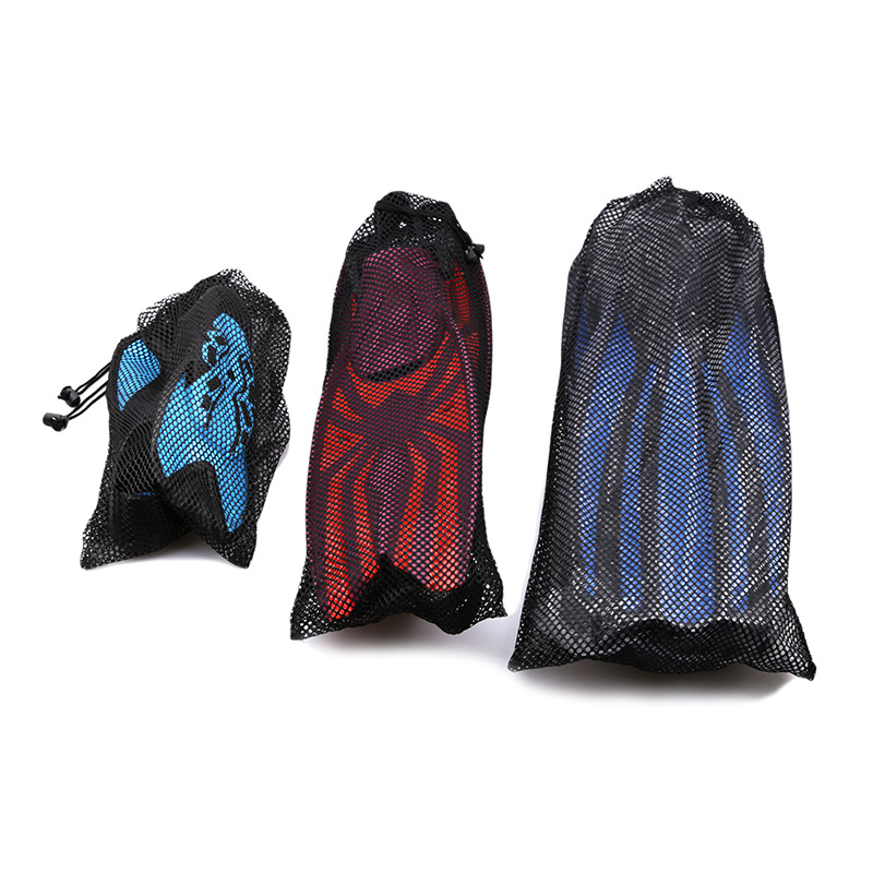 Flippers Matching Packing Bag Flippers Storage Nylon Mesh Bag Portable QuickDrying Mesh Drawstring Drawstring Pocket