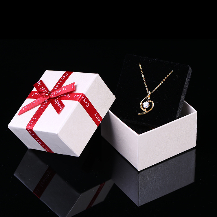 Hot Sale Creative Kraft Paper Ring Box Jewelry Bow Packing Box Heaven and Earth Cover Carton Customized Gift Box Wholesale