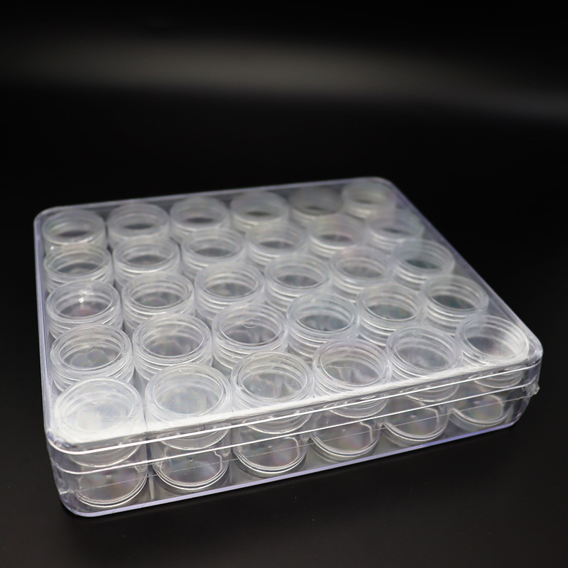 Spot Supply 6G Cylinder Bottle 30 Pack Box Height Transparent Plastic Separately Packed Case Mirror Powder Sequins Packing Box Manufacturer