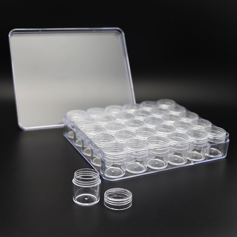 Spot Supply 6G Cylinder Bottle 30 Pack Box Height Transparent Plastic Separately Packed Case Mirror Powder Sequins Packing Box Manufacturer Spot Supply 6G Cylinder Bottle 30 Pack Box Height Transparent Plastic Separately Packed Case Mirror Powder Sequins Packing Box Manufacturer