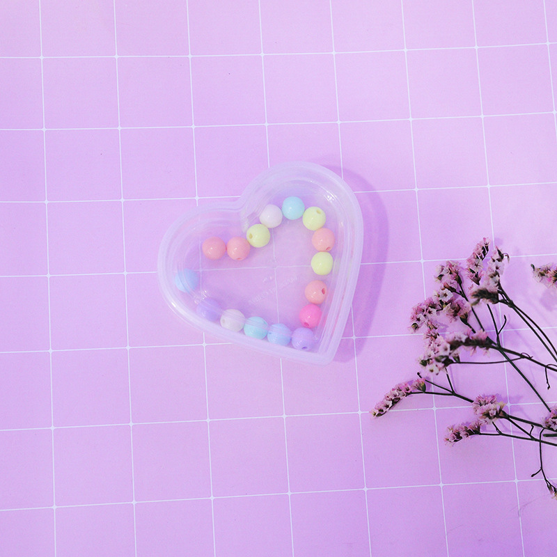 round Peach Heart Plum Shape Plastic Box Pp Transparent Storage Box with Covers Gift Packing Box Pill Box Crystal Mud Boxes