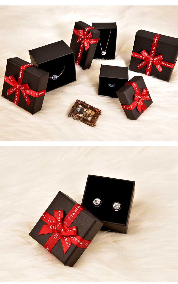 Hot Sale Creative Black Box Red Bow Jewelry Jewel Case and Packing Box Heaven and Earth Cover Carton Customized Gift Box Wholesale Hot Sale Creative Black Box Red Bow Jewelry Jewel Case and Packing Box Heaven and Earth Cover Carton Customized Gift Box Wholesale