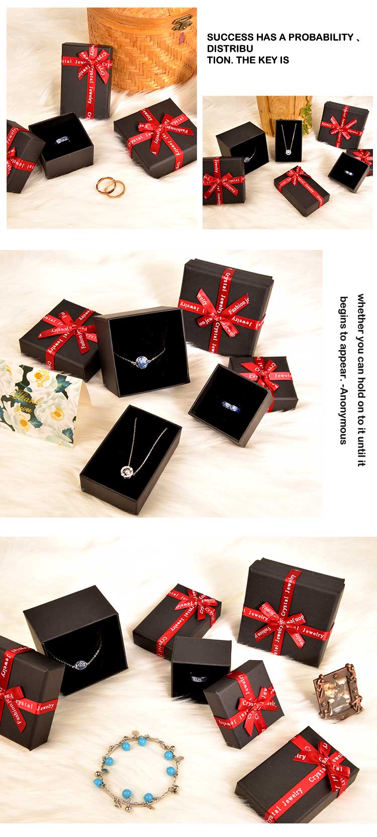 Hot Sale Creative Black Box Red Bow Jewelry Jewel Case and Packing Box Heaven and Earth Cover Carton Customized Gift Box Wholesale Hot Sale Creative Black Box Red Bow Jewelry Jewel Case and Packing Box Heaven and Earth Cover Carton Customized Gift Box Wholesale