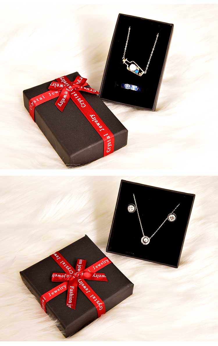 Hot Sale Creative Black Box Red Bow Jewelry Jewel Case and Packing Box Heaven and Earth Cover Carton Customized Gift Box Wholesale Hot Sale Creative Black Box Red Bow Jewelry Jewel Case and Packing Box Heaven and Earth Cover Carton Customized Gift Box Wholesale