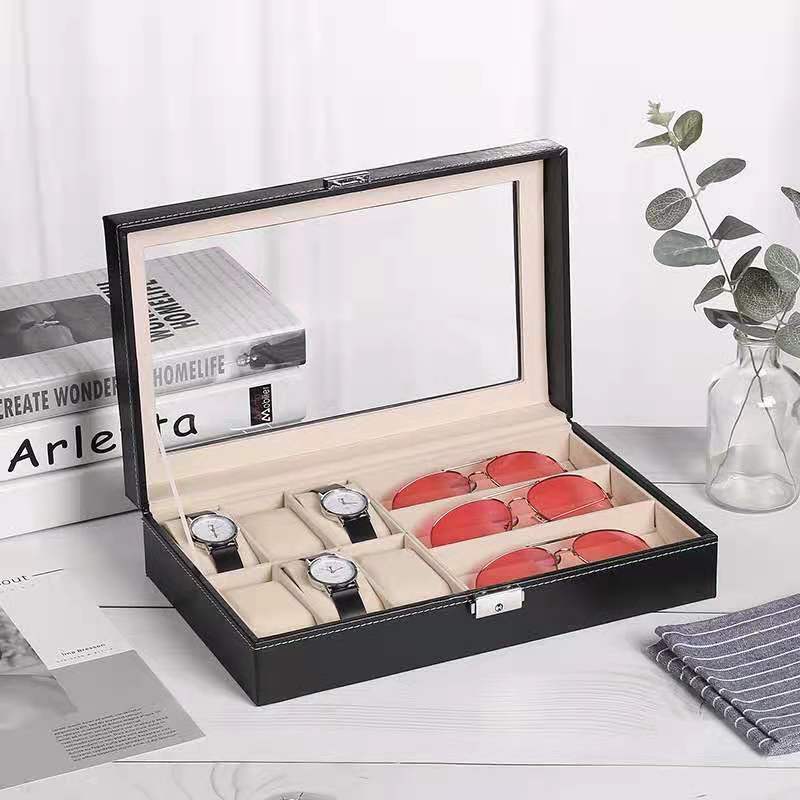 Eyeglasses Packing Box Jewelry Storage Box Single Layer 8-Bit Double Layer 12-Bit Three Layer 18-Bit 6+3 Watch Glasses Storage Box