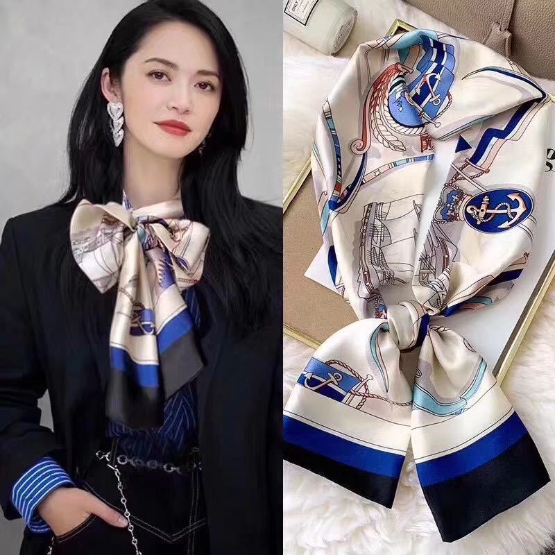 Spring and Autumn Satin Ribbon Long Silk Scarf Small Scarf Women&#039;s Long Ornaments Scarf Rectangular Tie Gift Gift