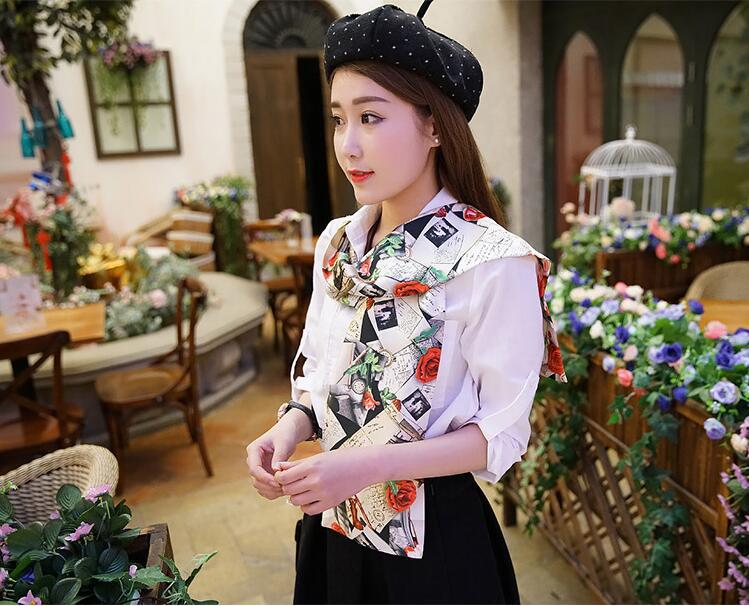 Spring and Autumn Satin Ribbon Long Silk Scarf Small Scarf Women's Long Ornaments Scarf Rectangular Tie Gift Gift
