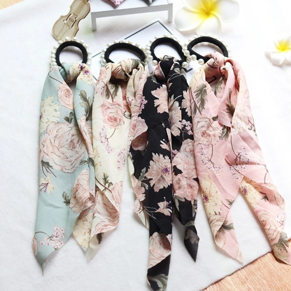 Satin French Ribbon Headdress Pearl Hair Rope Peony Flower Hair Ring Hair Band Ornament Big Flower Hair Accessories Hair Ring Satin French Ribbon Headdress Pearl Hair Rope Peony Flower Hair Ring Hair Band Ornament Big Flower Hair Accessories Hair Ring