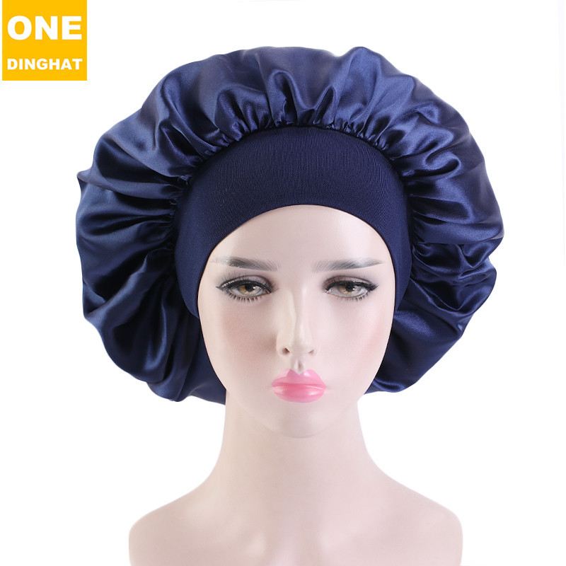 New Large Wide Brim Nightcap Elastic Ribbon Satin round Cap Women's Pile Cap Hair Care Hat New Large Wide Brim Nightcap Elastic Ribbon Satin round Cap Women's Pile Cap Hair Care Hat