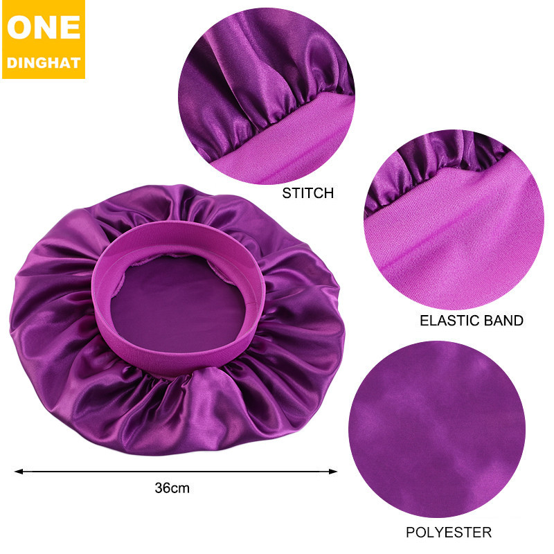 New Large Wide Brim Nightcap Elastic Ribbon Satin round Cap Women's Pile Cap Hair Care Hat New Large Wide Brim Nightcap Elastic Ribbon Satin round Cap Women's Pile Cap Hair Care Hat