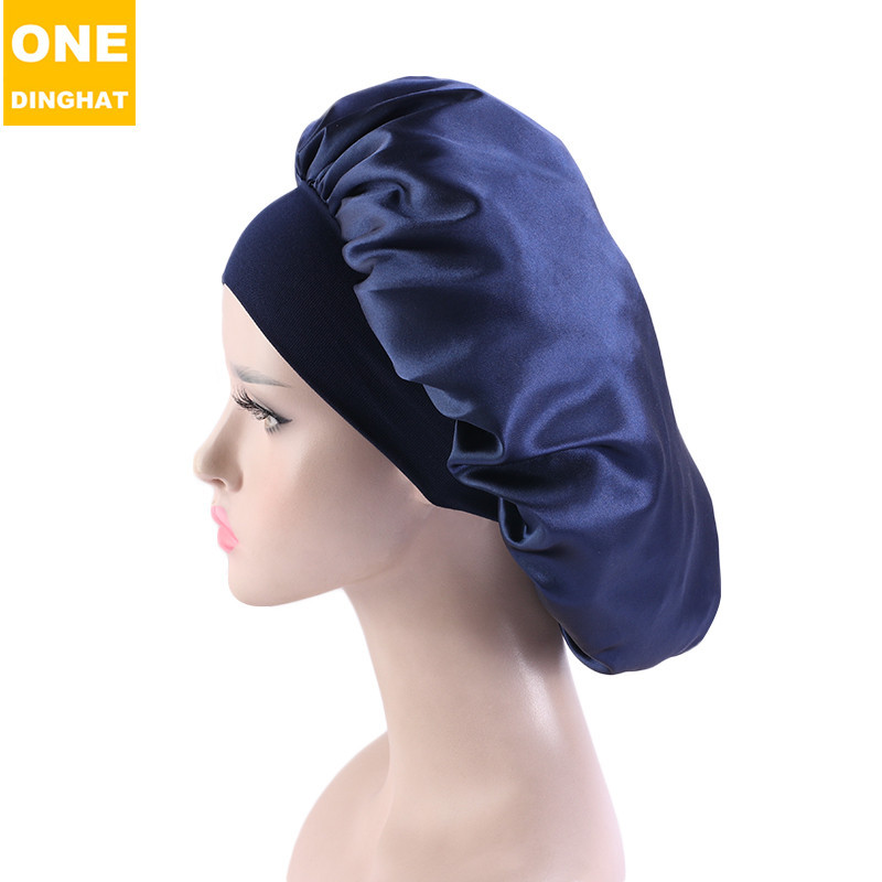 New Large Wide Brim Nightcap Elastic Ribbon Satin round Cap Women's Pile Cap Hair Care Hat New Large Wide Brim Nightcap Elastic Ribbon Satin round Cap Women's Pile Cap Hair Care Hat
