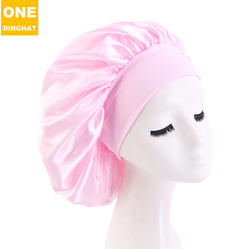 New Large Wide Brim Nightcap Elastic Ribbon Satin round Cap Women's Pile Cap Hair Care Hat New Large Wide Brim Nightcap Elastic Ribbon Satin round Cap Women's Pile Cap Hair Care Hat
