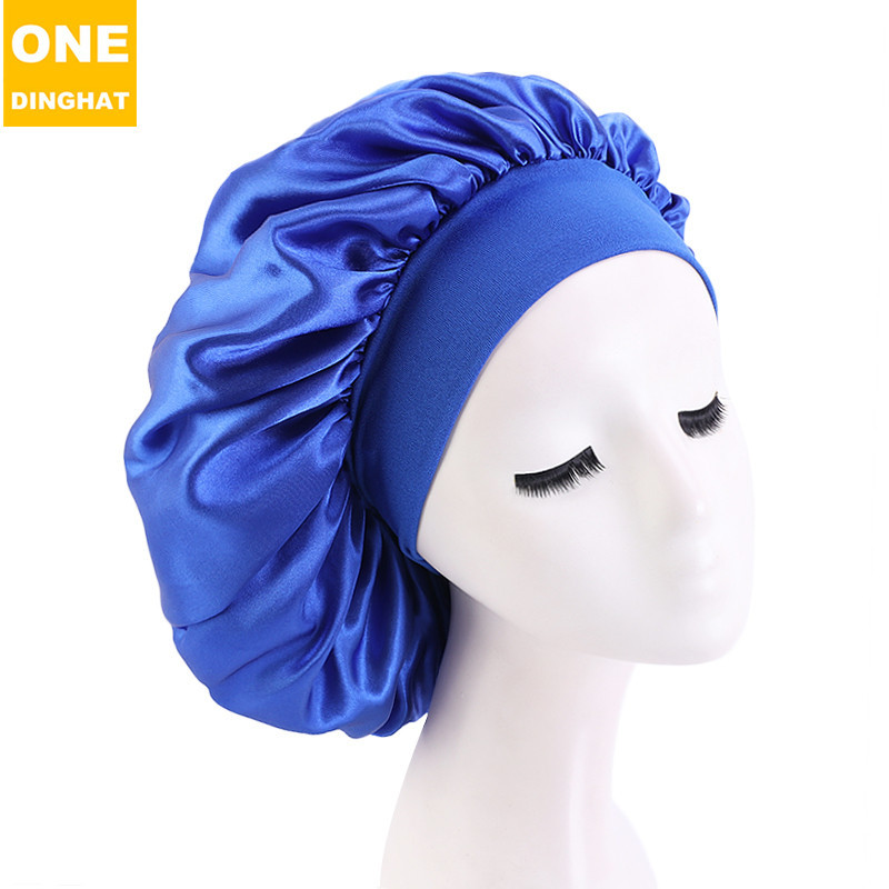 New Large Wide Brim Nightcap Elastic Ribbon Satin round Cap Women's Pile Cap Hair Care Hat New Large Wide Brim Nightcap Elastic Ribbon Satin round Cap Women's Pile Cap Hair Care Hat