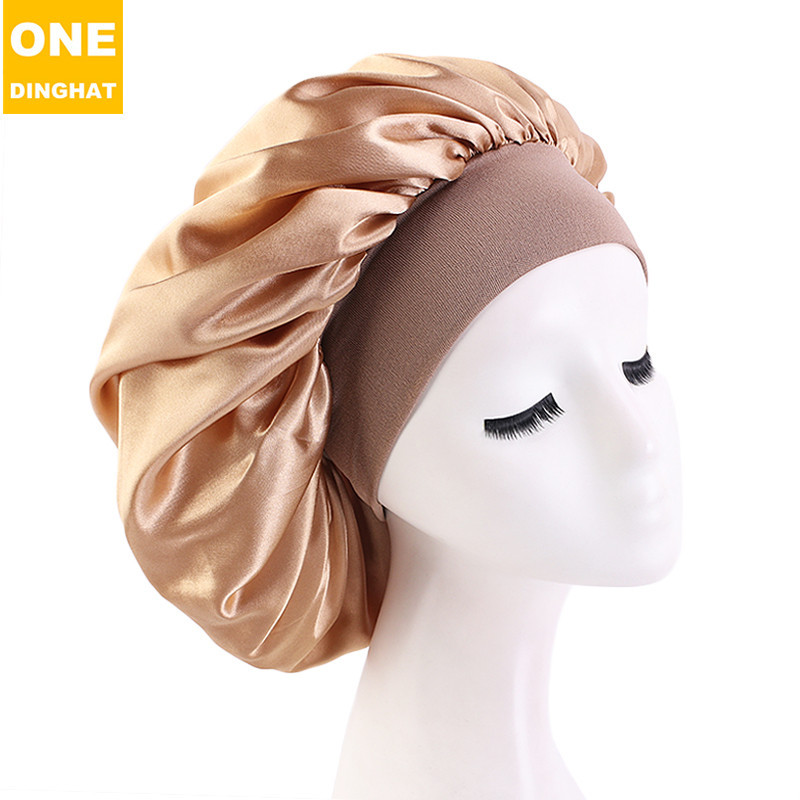 New Large Wide Brim Nightcap Elastic Ribbon Satin round Cap Women's Pile Cap Hair Care Hat New Large Wide Brim Nightcap Elastic Ribbon Satin round Cap Women's Pile Cap Hair Care Hat