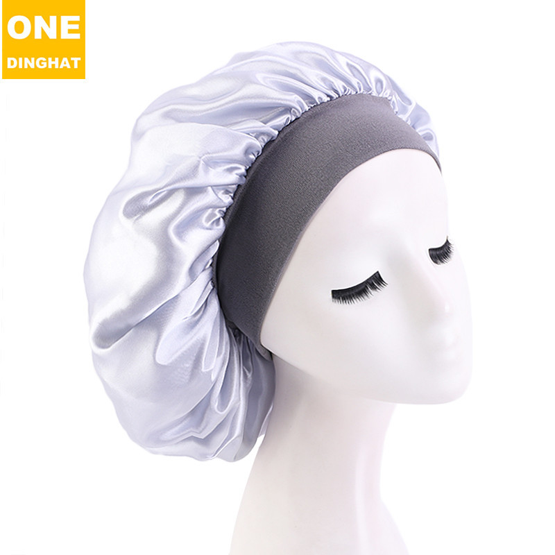 New Large Wide Brim Nightcap Elastic Ribbon Satin round Cap Women's Pile Cap Hair Care Hat New Large Wide Brim Nightcap Elastic Ribbon Satin round Cap Women's Pile Cap Hair Care Hat