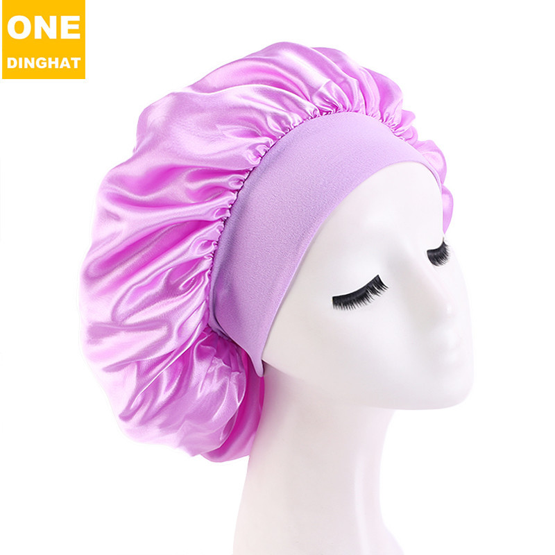 New Large Wide Brim Nightcap Elastic Ribbon Satin round Cap Women's Pile Cap Hair Care Hat New Large Wide Brim Nightcap Elastic Ribbon Satin round Cap Women's Pile Cap Hair Care Hat