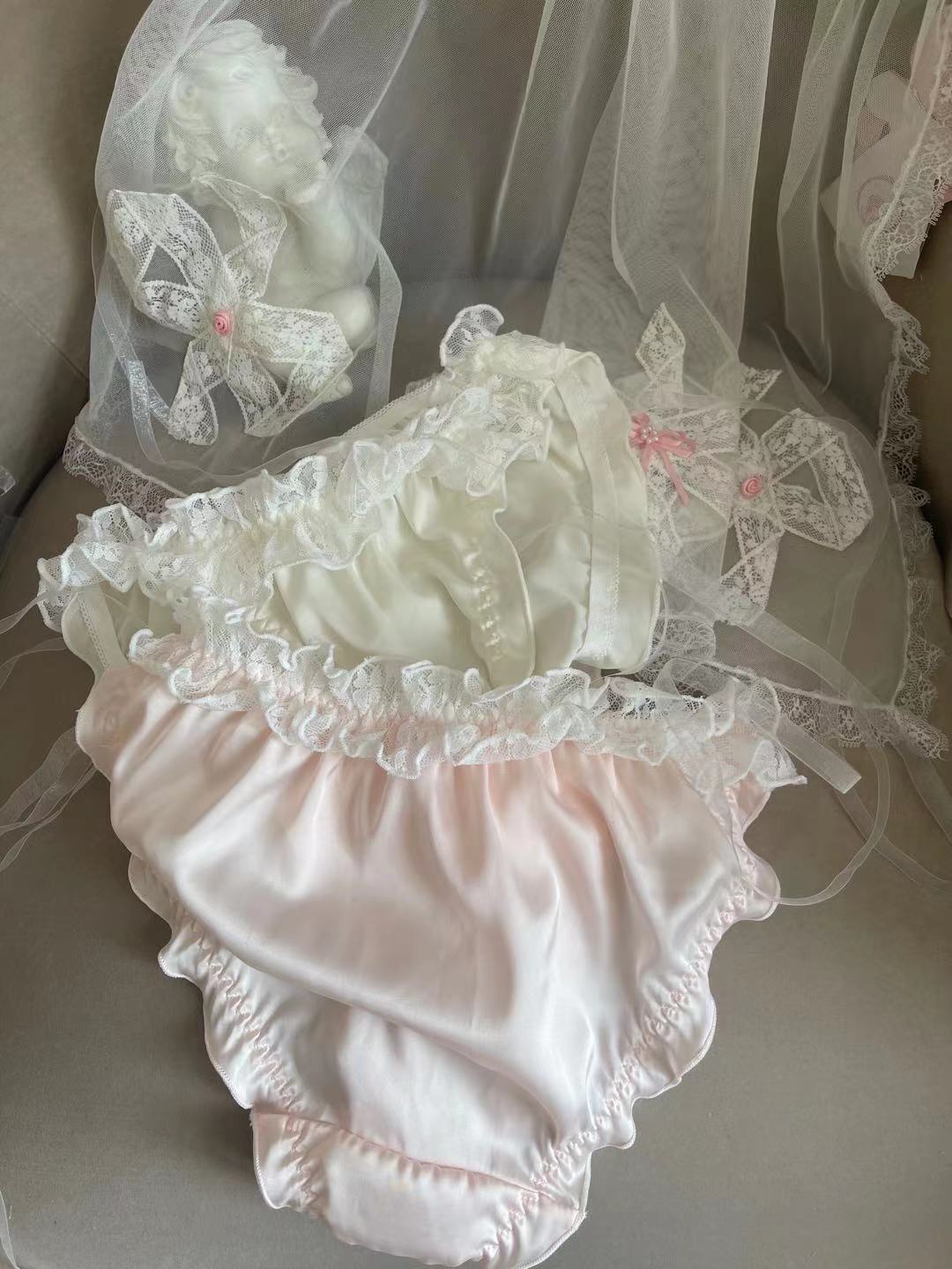 Fairy Sexy Lace Low Waist Pure Desire Ribbon Satin Girl Underwear Briefs Fairy Sexy Lace Low Waist Pure Desire Ribbon Satin Girl Underwear Briefs