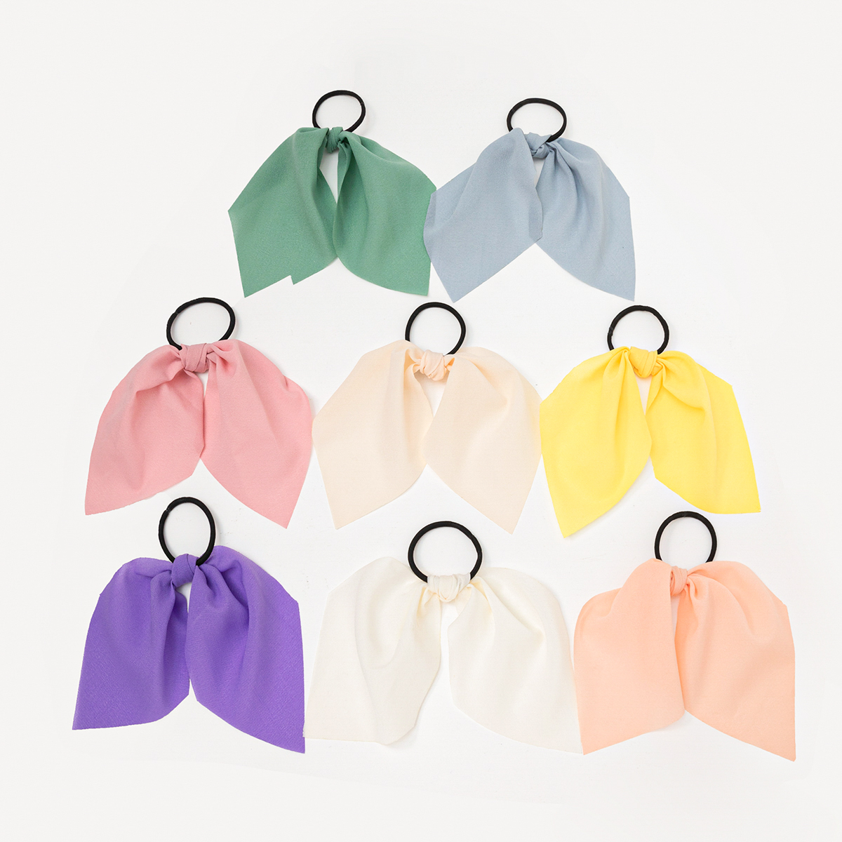 Cross-Border Suit Solid Color Ribbon Women's Fashion Satin Printed Pastoral Style Hair Tie Hair Rope Elastic Ponytail Rubber Band Cross-Border Suit Solid Color Ribbon Women's Fashion Satin Printed Pastoral Style Hair Tie Hair Rope Elastic Ponytail Rubber Band