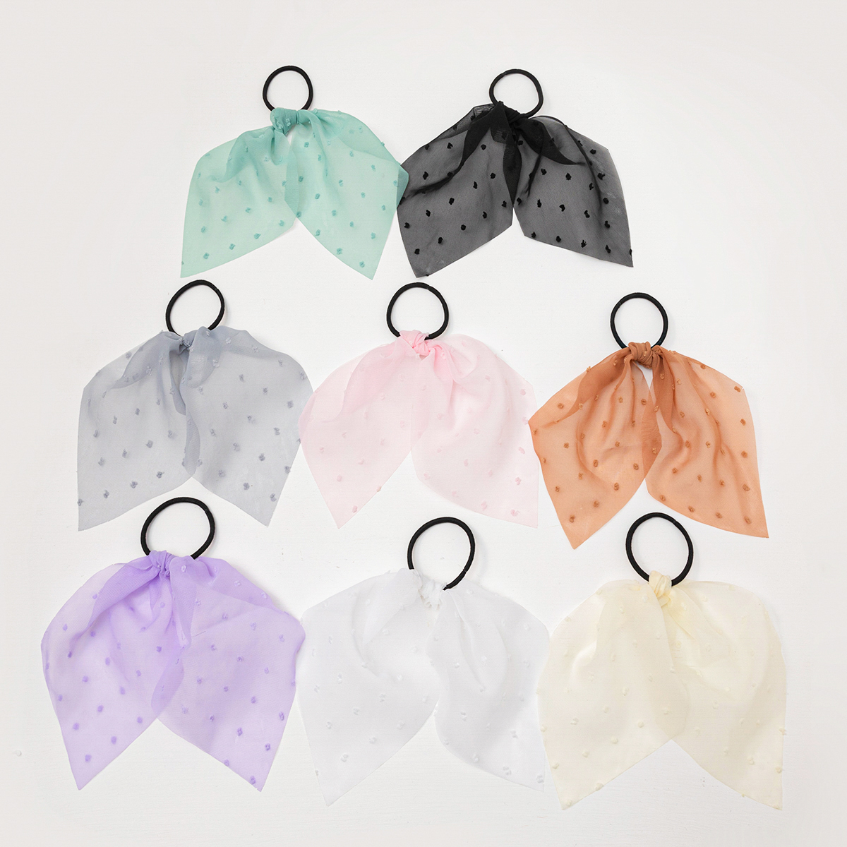 Cross-Border Suit Solid Color Ribbon Women's Fashion Satin Printed Pastoral Style Hair Tie Hair Rope Elastic Ponytail Rubber Band Cross-Border Suit Solid Color Ribbon Women's Fashion Satin Printed Pastoral Style Hair Tie Hair Rope Elastic Ponytail Rubber Band