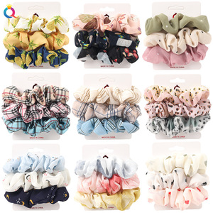 Qiyue European and American New Knot Ribbon Satin Large Intestine Ring Monochrome Silky Square Scarf Hair Ring Women's Ponytail Tie Hair Qiyue European and American New Knot Ribbon Satin Large Intestine Ring Monochrome Silky Square Scarf Hair Ring Women's Ponytail Tie Hair