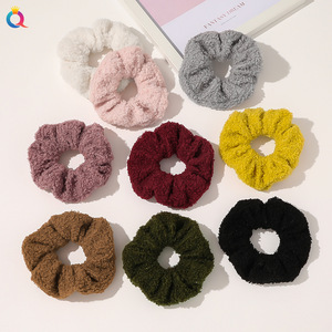 Qiyue European and American New Knot Ribbon Satin Large Intestine Ring Monochrome Silky Square Scarf Hair Ring Women's Ponytail Tie Hair Qiyue European and American New Knot Ribbon Satin Large Intestine Ring Monochrome Silky Square Scarf Hair Ring Women's Ponytail Tie Hair