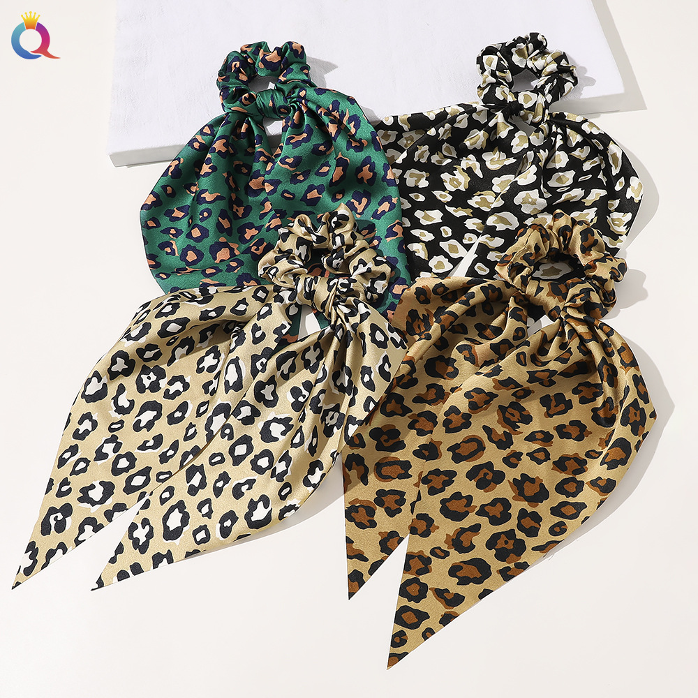 Qiyue European and American New Knot Ribbon Satin Large Intestine Ring Monochrome Silky Square Scarf Hair Ring Women's Ponytail Tie Hair Qiyue European and American New Knot Ribbon Satin Large Intestine Ring Monochrome Silky Square Scarf Hair Ring Women's Ponytail Tie Hair