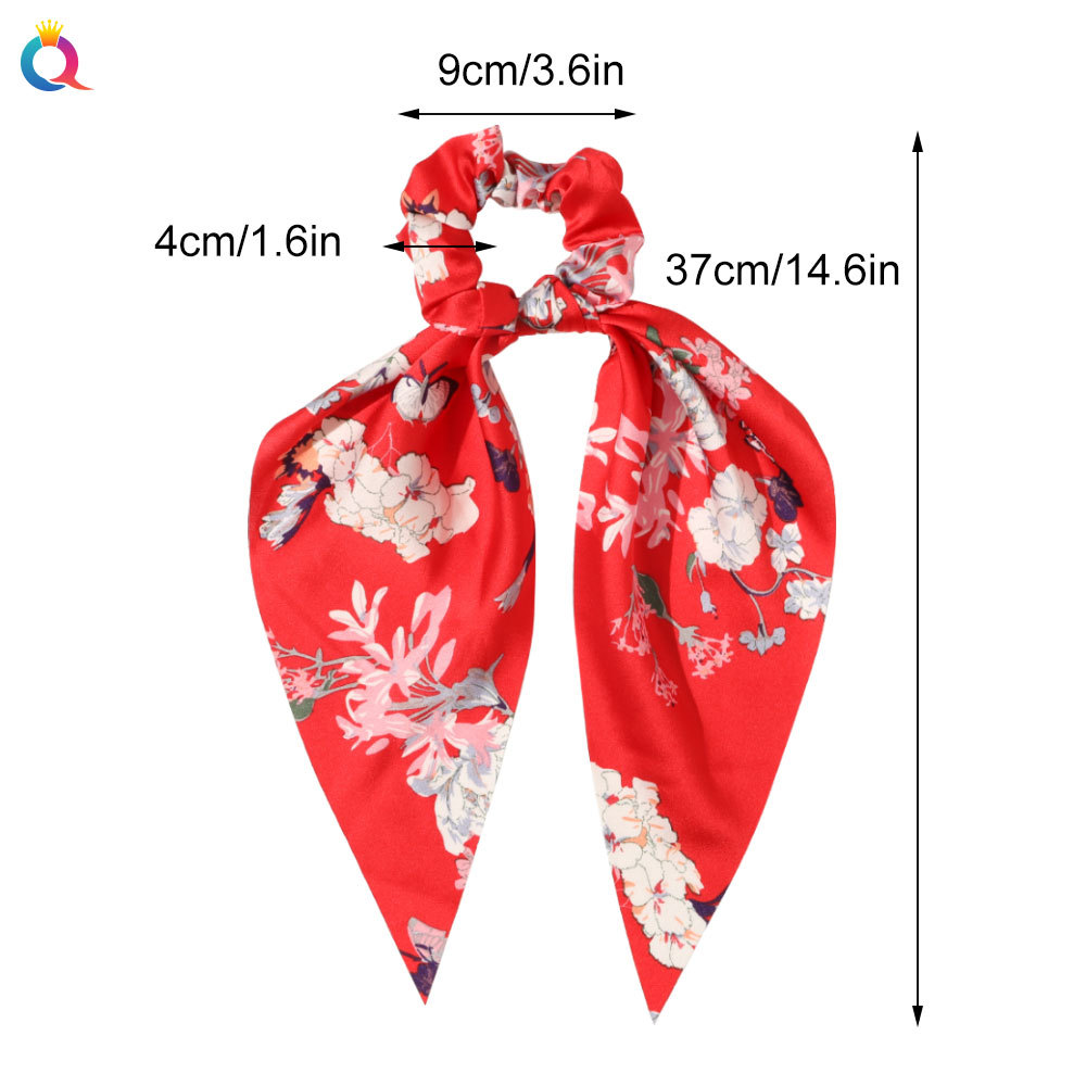 Qiyue European and American New Knot Ribbon Satin Large Intestine Ring Monochrome Silky Square Scarf Hair Ring Women's Ponytail Tie Hair Qiyue European and American New Knot Ribbon Satin Large Intestine Ring Monochrome Silky Square Scarf Hair Ring Women's Ponytail Tie Hair