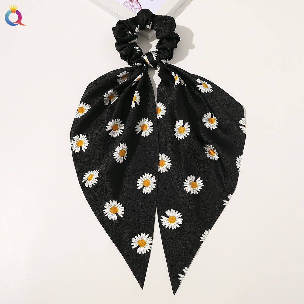 Qiyue European and American New Knot Ribbon Satin Large Intestine Ring Monochrome Silky Square Scarf Hair Ring Women's Ponytail Tie Hair Qiyue European and American New Knot Ribbon Satin Large Intestine Ring Monochrome Silky Square Scarf Hair Ring Women's Ponytail Tie Hair