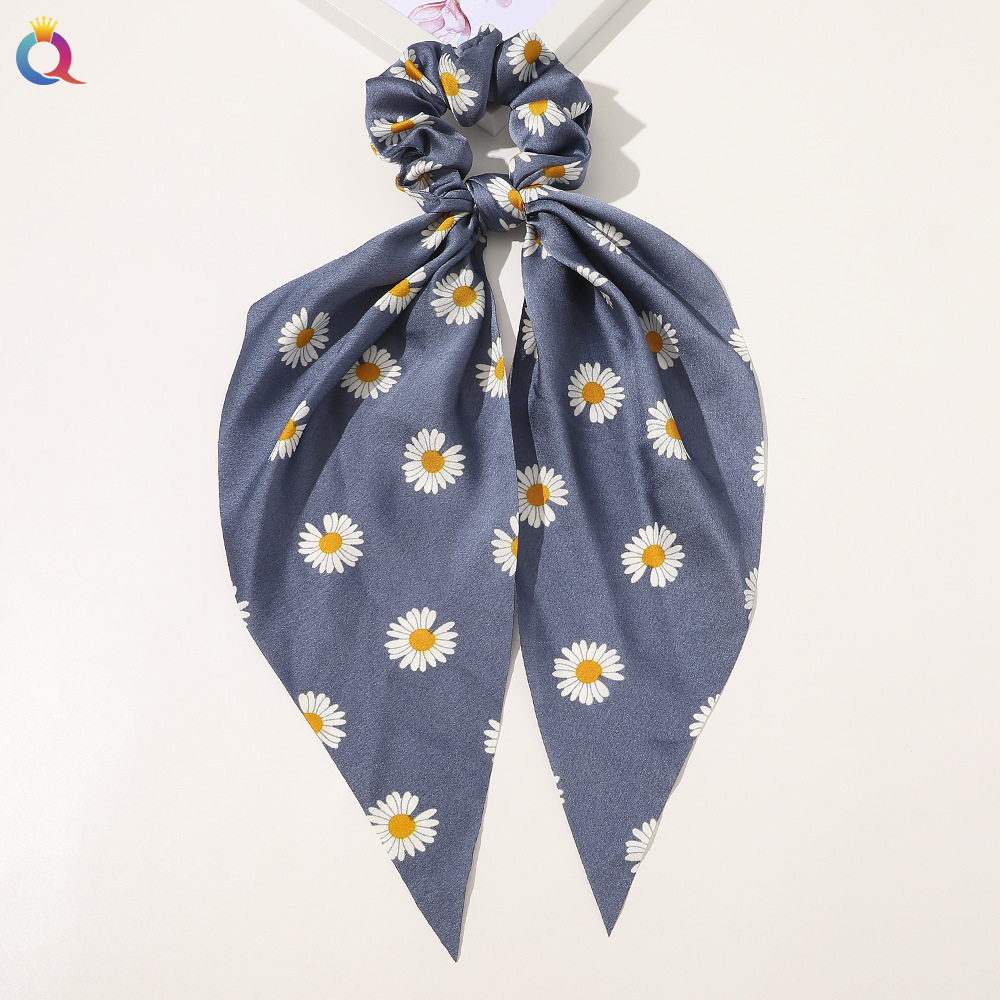 Qiyue European and American New Knot Ribbon Satin Large Intestine Ring Monochrome Silky Square Scarf Hair Ring Women's Ponytail Tie Hair Qiyue European and American New Knot Ribbon Satin Large Intestine Ring Monochrome Silky Square Scarf Hair Ring Women's Ponytail Tie Hair