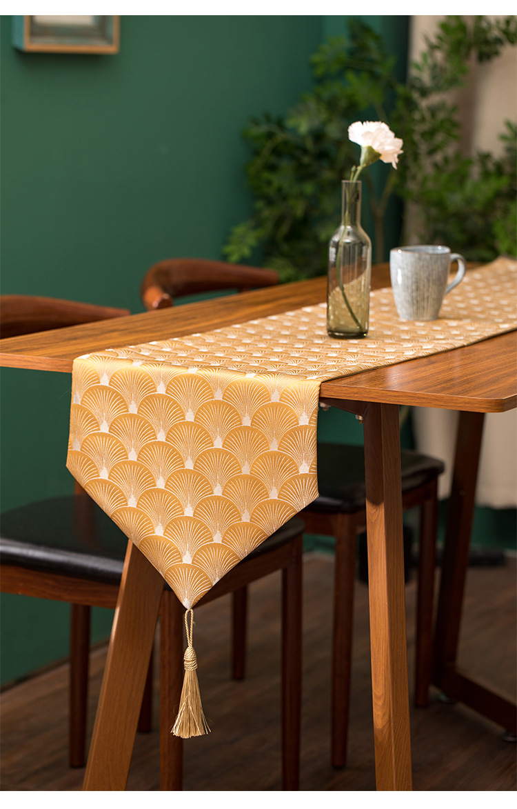 New Chinese Style Table Runner Jacquard Ribbon Tassel Satin Jacquard Fabric Peacock Open Screen National Fashion Graphic Tea Mat Factory Direct Supply New Chinese Style Table Runner Jacquard Ribbon Tassel Satin Jacquard Fabric Peacock Open Screen National Fashion Graphic Tea Mat Factory Direct Supply